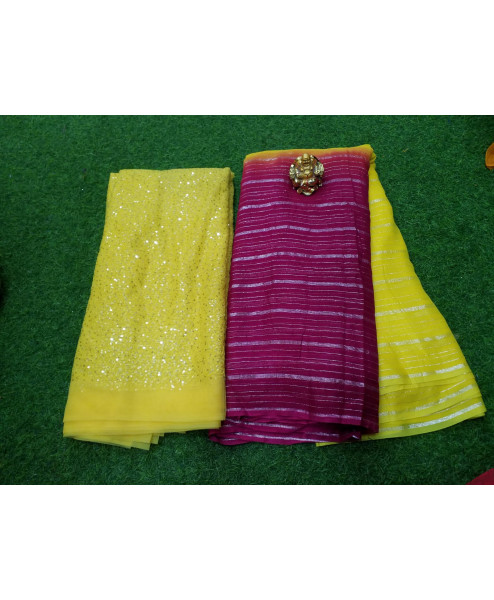 Gorjet Saree  Offf & Off Shded 5.50 Mtrs        Net Work Blouse 0.90 Cms to 1 Mtr Aprox Cuting